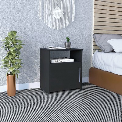 NicBex Nightstand with Storage Shelf Farmhouse 13.42"Wide Storage Cabinet with Door,Metal Handles for Bedroom,Living Room