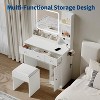 LED Vanity Desk with Mirror, Storage & Chair - 3 Lighting Modes, Adjustable Brightness - Makeup Dressing Table for Women Girls - 4 of 4