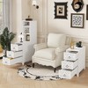 Vynxaria Decorative Storage Drawers - White End Table with 3 Drawers and Adjustable Shelves - 3 of 4