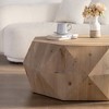 CENGHU Three-dimensional Embossed Pattern Design American Retro Style Coffee Table, Side Table, Tea Table for Living Room, Dining Room, Bedroom, Oak - 4 of 4