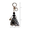 Wrapables Hanging Fashionista Doll Keychain, Crystal Rhinestone Keyring Bag Charm, Black Rose - image 2 of 4