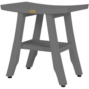 CoastalVogue® Satori® 18" Teak Wood Shower Bench with Shelf in Antique Gray Finish - Target Plus Gray 18"L x 12"D x 18"H - 1 of 2