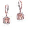 Guili Sterling Silver Rose Gold Plated Morganite Cubic Zirconia Drop Earrings, a Luxurious Statement of Grace, Elegance, and Beauty - 3 of 3