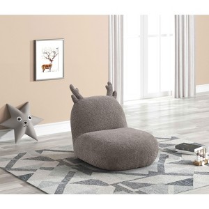 22 inch W Brown Chenille Deer-Shaped Kids Chair - 1 of 4