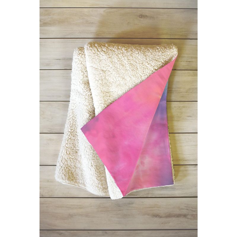 Emanuela Carratoni Boho Rainbow Tie Dye Fleece Throw Blanket -Deny Designs, 2 of 3