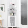 Jojoka 61'' Tall Corner Bar Cabinet with Adjustable Shelves, 5-Tier Industrial Bar Cabinet with Glass Holder, Gold - 4 of 4