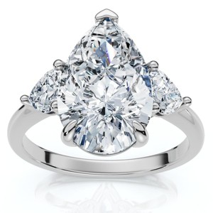 Pompeii3 Certified 3.40Ct Pear & Heart  Engagement Ring 14k Gold or Platinum Lab Created - 1 of 4
