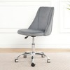 Racxily Armless Office Chair, Velvet Office Desk with Wheels, Adjustable Swivel Accent Chairs, Vanity Seat for Small Spaces - 2 of 4