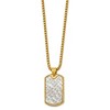 Chisel Stainless Steel Brushed and Textured Yellow IP-plated Dog Tag on a 24" Box Chain Necklace - 3 of 4
