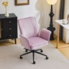Karl Home | 28.5 inch White Velvet Dovetail Swivel Office Chair With Wheels - 2 of 4