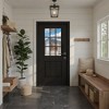 PexFix Fiberglass Entry Door 6-9/16 Vinyl Frame 9 Lite Frosted Glass Front Door Front Entrance Left Hand Inswing Black Wooden Grain Door - 4 of 4