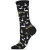 Memoi Swans on a Lake Bamboo Blend Crew Socks Black One Size - 2 of 3