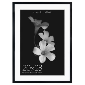 Americanflat 20x28 Picture Frame with Polished Plexiglass - Use as 16x24 Frame with Mat or 20x28 Frame Without Mat - Soho Collection - Black - 1 of 4