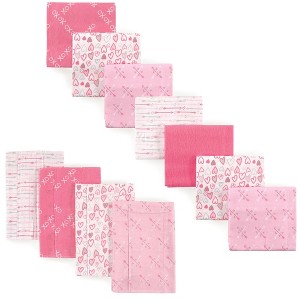 Luvable Friends Infant Girl Cotton Flannel Burp Cloths and Receiving Blankets, 11-Piece, Love, One Size - 1 of 1