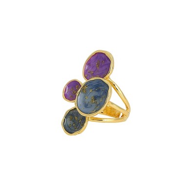 SOHI Women's Navy Blue:Amerthyst Purple The Lilypad Statement Ring