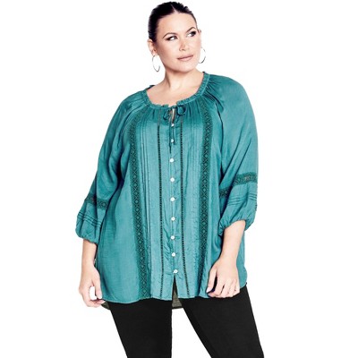 Avenue Women's Plus Size Liana Lace Blouse