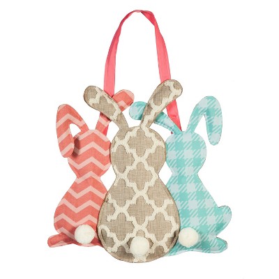 Evergreen Flag Pattern Bunny Trio Door DéCor