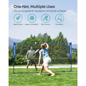 Adjustable 10ft Badminton Volleyball Pickleball Net for Kids Adults, Portable Nylon Training Net with Poles, Indoor Outdoor Sports - 1 of 4