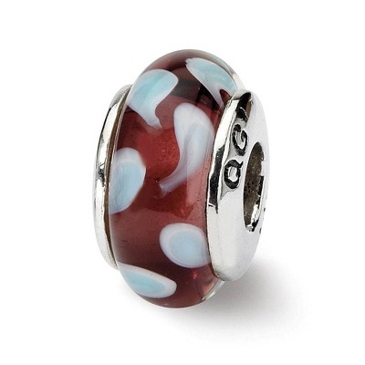 Black Bow Jewelry Red & Blue Glass Sterling Silver Bead Charm