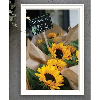 HomeRoots Sunflower Bouquet White Framed Print Wall Art