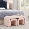 Sapphtopaz 3 Piece Teddy Ottoman Modern U-Shape Bench for Entryway with Upholstered End of Bed Vanity Stool for Living Room, Bedroom - 3 of 4
