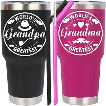 DORADREAMDEKO Grandparents Coffee Travel Mugs Set, Black