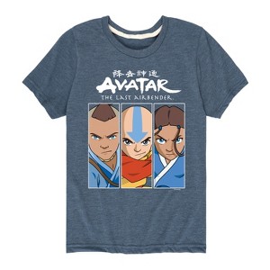 Boys' - Avatar: The Last Airbender - Aang Sokka Katara Trio Short Sleeve Graphic T-Shirt - 1 of 4