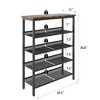 Industrial shoe rack, adjustable country style 5-layer shoe rack storage rack, with 4 mesh shelves - 4 of 4
