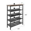 Industrial shoe rack, adjustable country style 5-layer shoe rack storage rack, with 4 mesh shelves - image 4 of 4