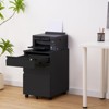 Mobile Filing Cabinet 3 Drawer,Under Desk File Cabinet with Lock & Anti-tip Wheel, Metal Rolling Filing Cabinets for Home Office - 2 of 4