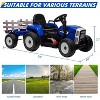 Garvee 12V Kids Electric Tractor with Trailer Remote Control 7-LED Lights MP3 Player and EVA Tires - 3 of 4