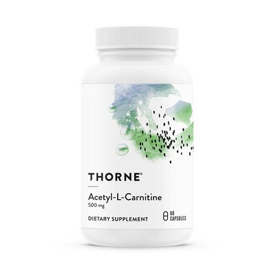 Thorne Acetyl-L-Carnitine - 500 mg - Supports Brain Function and Healthy Nerve Sensations - Gluten-Free, Soy-Free, Dairy-Free - 60 Capsules