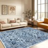 Machine Washable Vintage Floral Printed Area Rug Low Pile Stain Resistant Non Slip Non Shedding Pet Friendly Floor Mat - 3 of 4