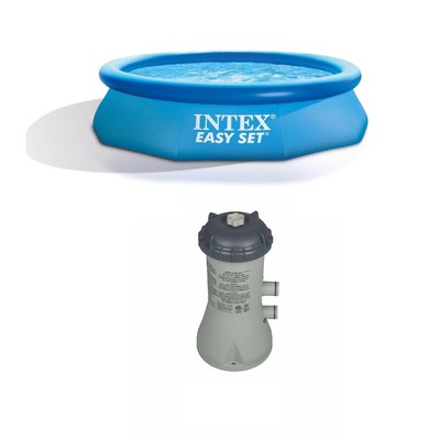 Intex 10’x30’x30” Above Ground Inflatable Pool and Cartridge Filter Pump System