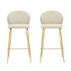 Set of 2 Bar Stools with Faux Leather Upholstery, Gold Metal Legs, Low Back Counter Chairs for Kitchen or Home Bar-The Pop Home - 4 of 4
