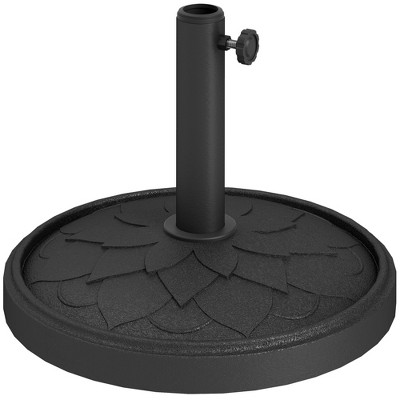 Outsunny Round Patio Umbrella Base, 26 lbs Resin Umbrella Stand Base, Patio Umbrella Holder for 1.3"/1.5"/1.9" Umbrella Poles