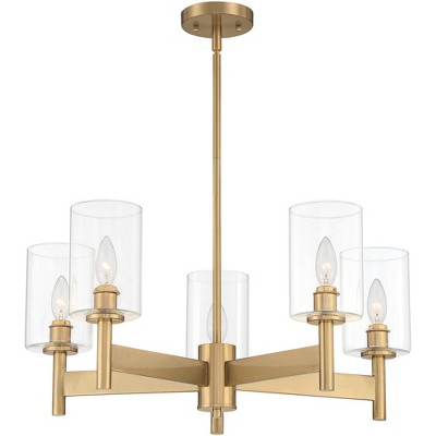 Possini Euro Design Lantico Modern Ceiling Light Semi Flush Mount Fixture  17 Wide Gold 3-Light Clear Glass for Bedroom Kitchen Living Room Hallway 