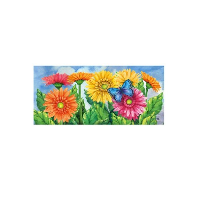 Evergreen Flag Gerbera Daisies Sassafras Switch Mat 10 x 22 Inch Interchangeable Door and Floormat for Homes Gardens and Yards