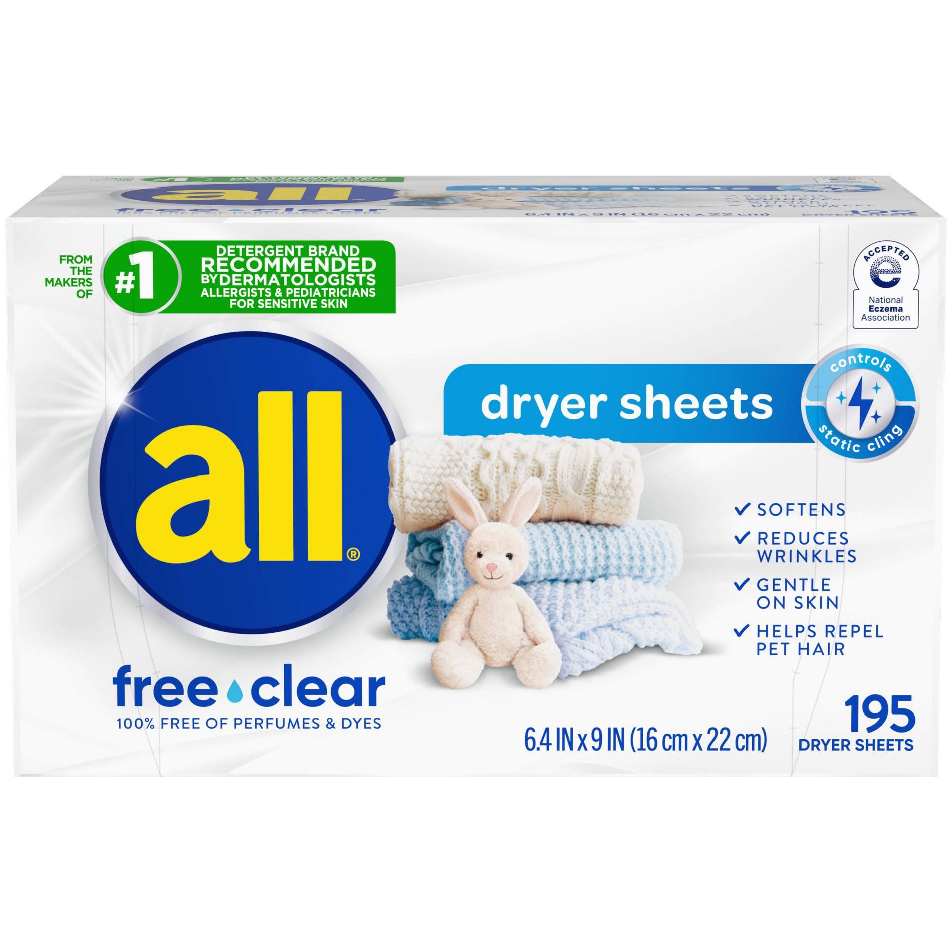 All Free Clear Fabric Softening Sheets - 195ct