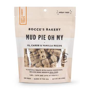 Bocce's Bakery Mud Pie Oh My Soft and Chewy with Vanilla, Carob and Peanut Butter Flavor Dog Treats - 6oz