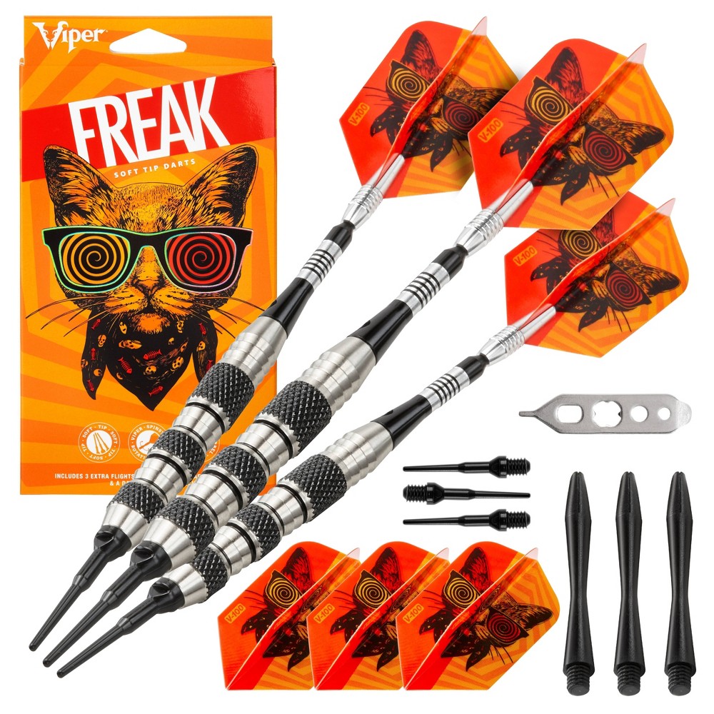 Photos - Darts Viper The Freak Soft Tip  Knurled and Shark Fin Barrel -18gms 