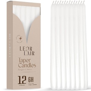 Leor & Lair Taper Candles - 12 Pack - 10" Tall Candlesticks for Dinner, Home Decor, Holiday, Wedding - 1 of 4