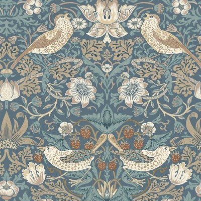 William Morris Strawberry Thief Washed Blue Wallpaper