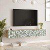 HomeStock Future TV Unit Maze Pine-White UV Print 70 inches Floating Entertainment Center Console with Storage Shelves & Doors - 3 of 4
