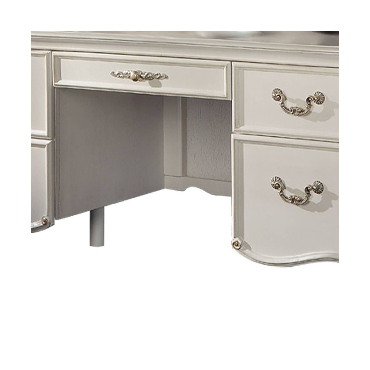 31" Vendome Desks Antique Pearl Finish - Acme Furniture: Executive Writing, Open Storage Shelf - thumbnail 5