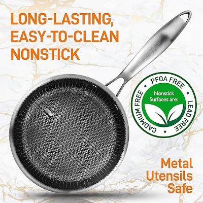 NutriChef 2 QT Stainless Steel Non-Stick Sauce Pot with Glass Lid