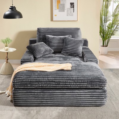 Dolonm 75" Deep Seat Sofa: 2-Seater with 4 Pillows, Plush Fabric, Easy Assembly for Living Room/Apartment/Office
