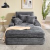 Dolonm 75" Deep Seat Lazy Sofa: 4 Plush Pillows, High-Resilience Sponge, Luxe Corduroy for Living Room/Office-6 Colors - 2 of 4