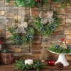 12 Pcs Small Vintage Cabinet Wreath Artificial Blue Berry Kitchen Wreaths with Retro Burlap Ribbon Farmhouse Rustic Front Door - 3 of 4