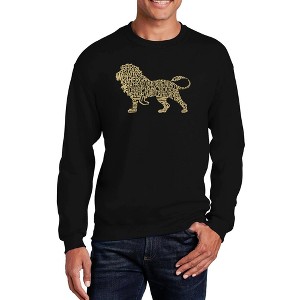 LA Pop Art Men's Word Art Crewneck Sweatshirt - Lion - 1 of 4